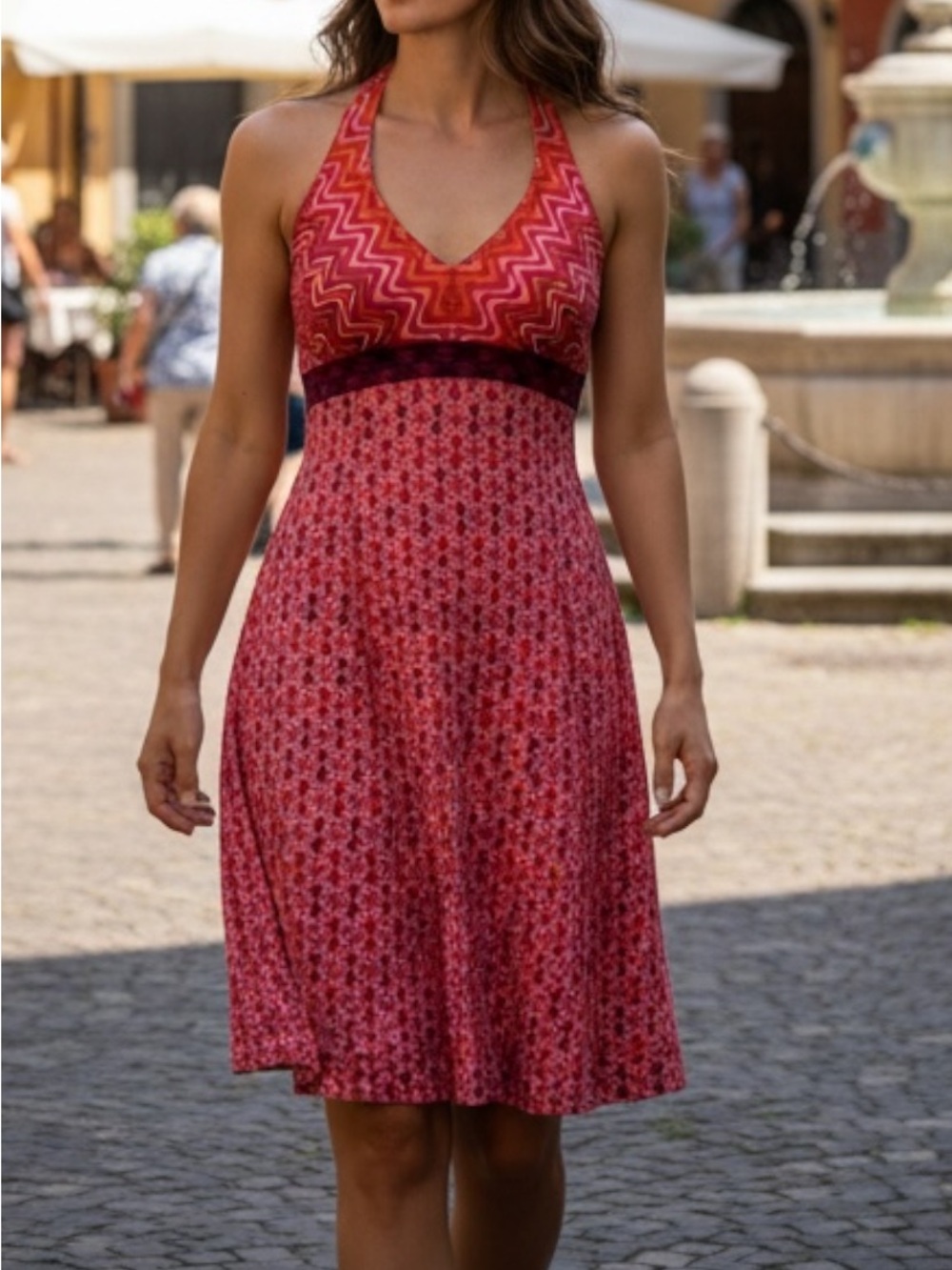 Athleta Printed Pack Everywhere Halter Dress Size 0